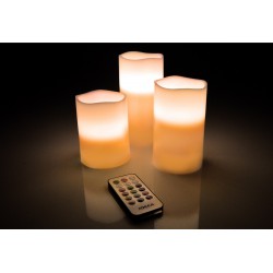 VELAS CON LUZ LED DE COLORES 3 UNIDADES