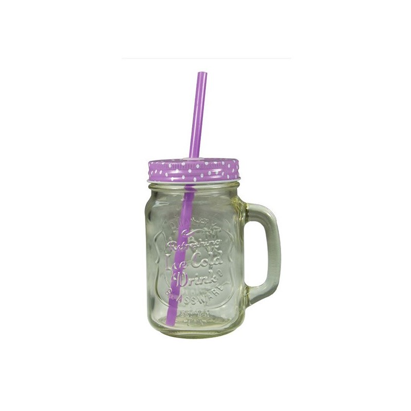 MASON JAR MUG WITH STRAW