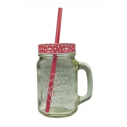 MASON JAR MUG WITH STRAW