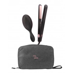 SET VIAJE PLANCHA DE PELO + CEPILLO DE PELO